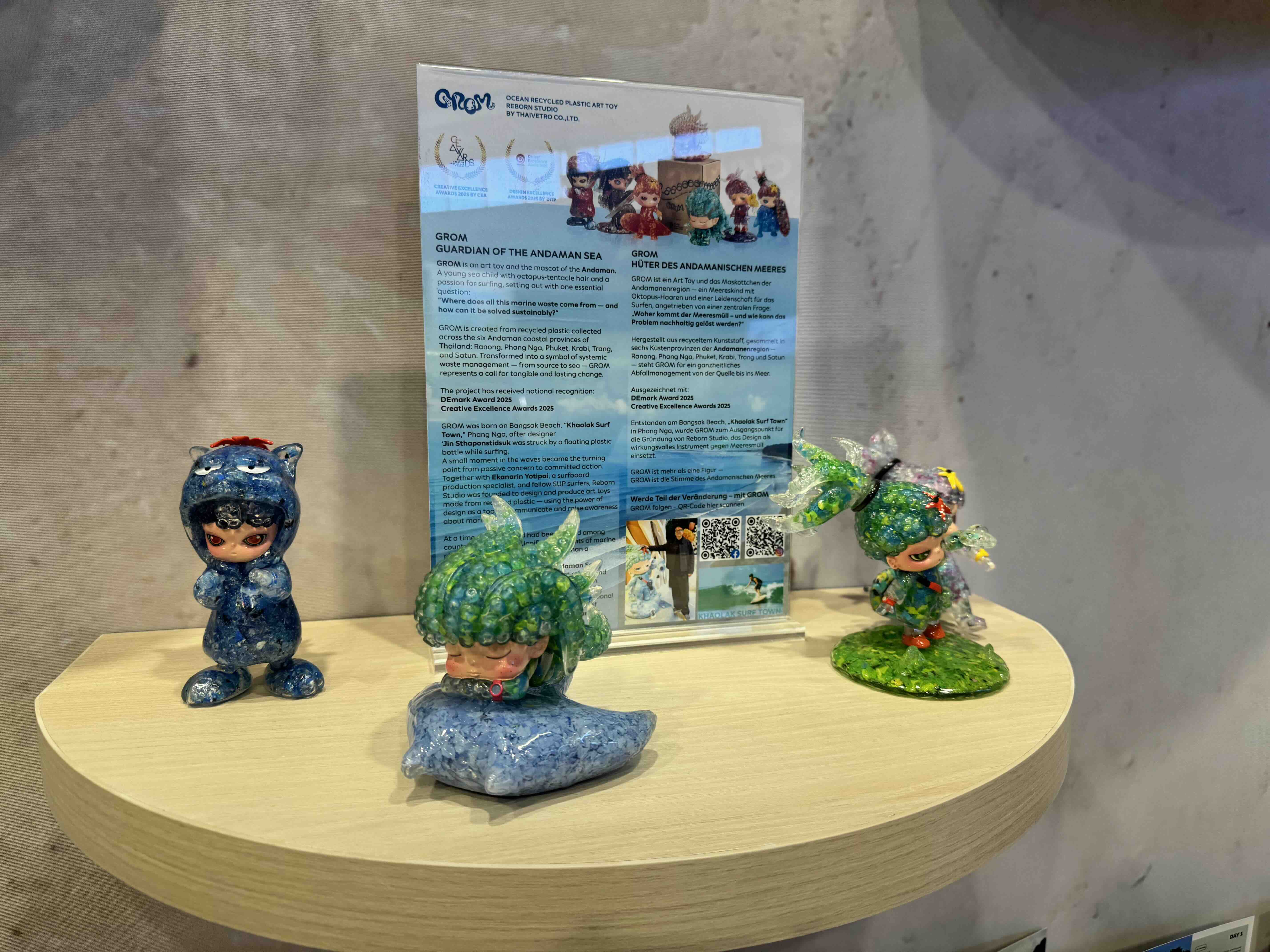 GROM Art-Toy-Figuren aus recyceltem Kunststoff auf der ITB Berlin 2026